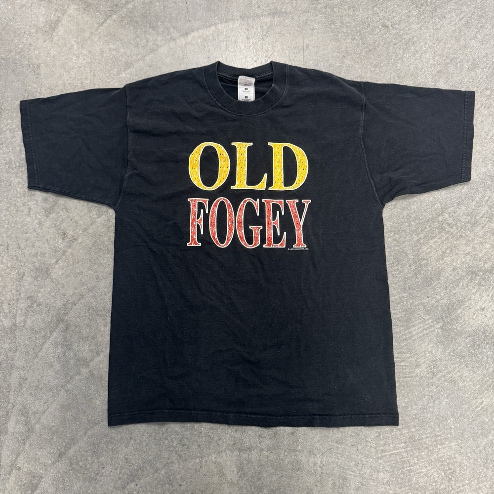 Vintage Men's Old Fogey T-Shirt Black Short Sleeve Republican Large